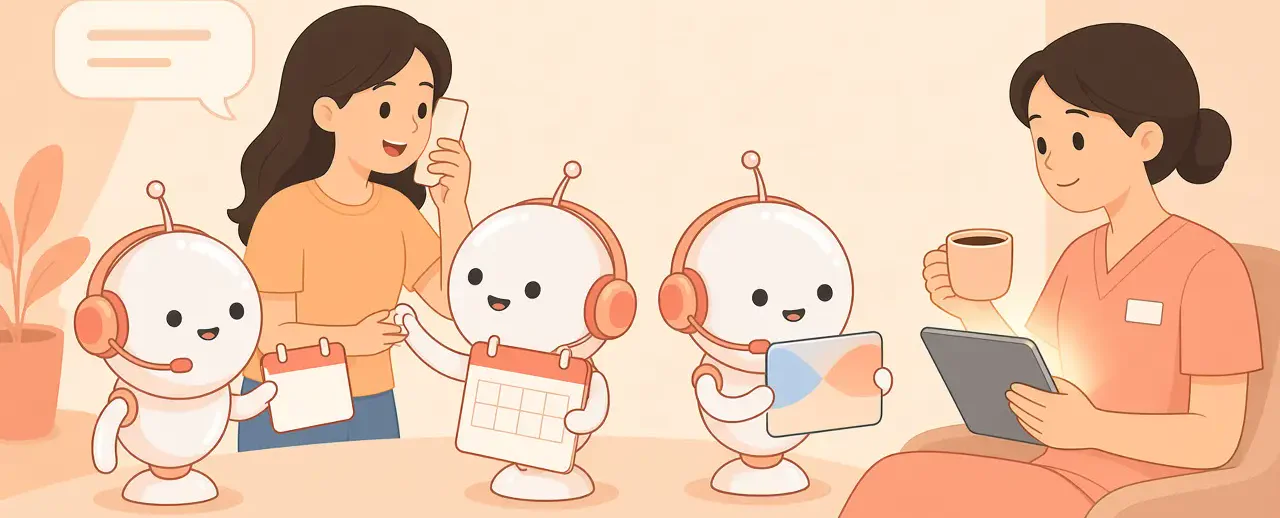 Scheduling agents booking a patient visit.